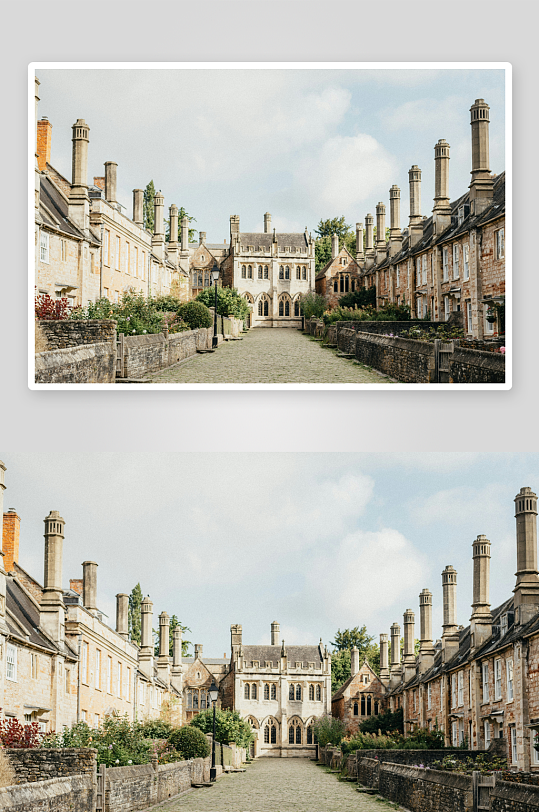 古朴石砌建筑庭院景观-众图网