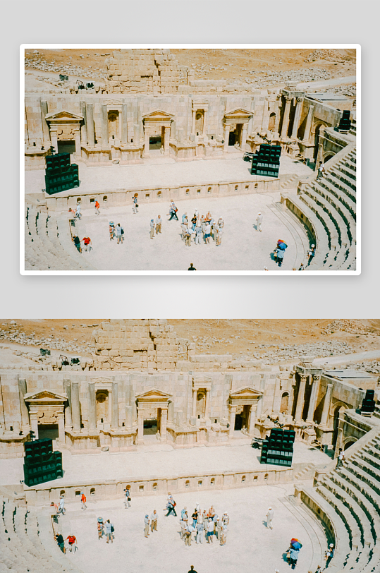 古罗马剧场遗址游客参观-众图网