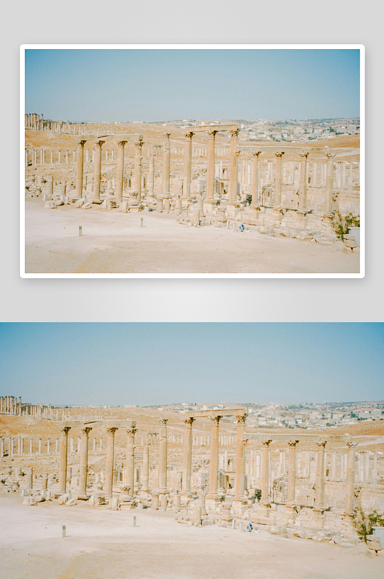 古罗马柱廊遗址全景-众图网