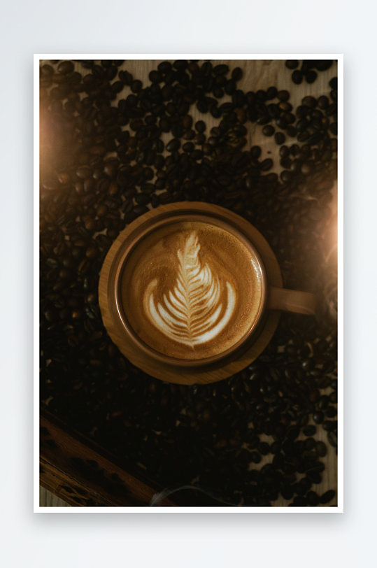 咖啡拉花艺术特写-众图网