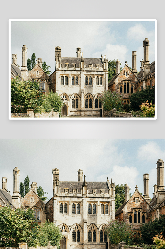 哥特式建筑庭院景观-众图网