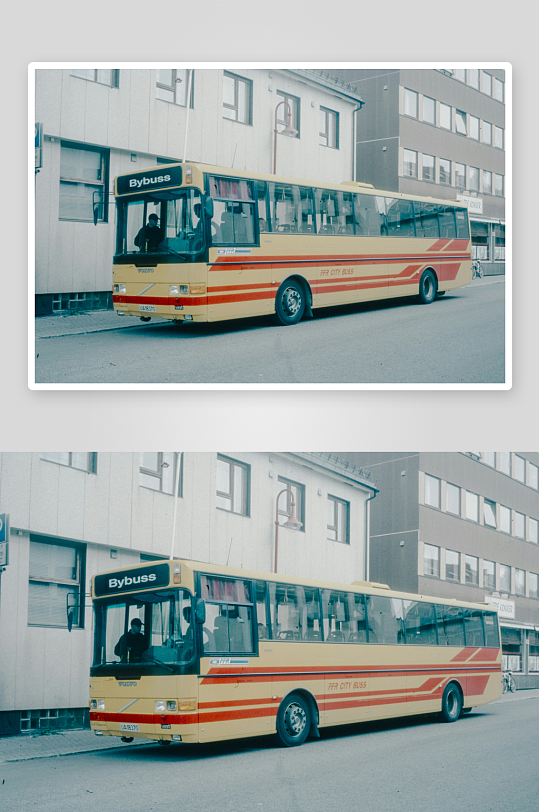 城市公交巴士行驶街景-众图网