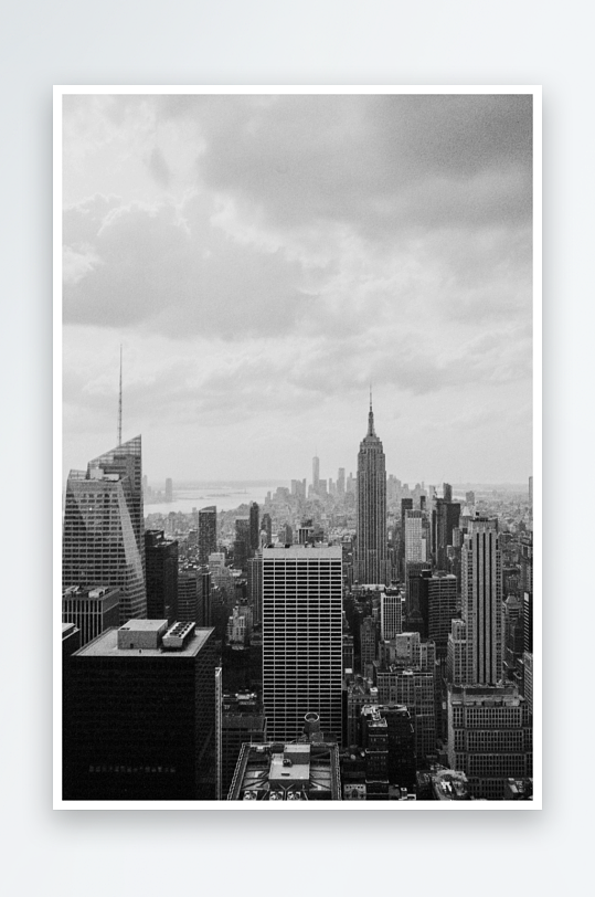 城市天际线黑白俯瞰-众图网