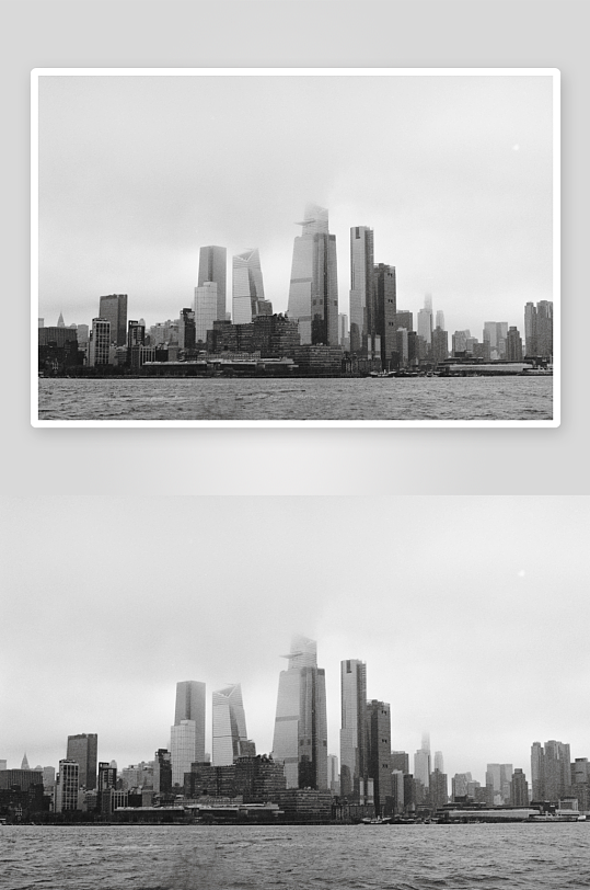 城市天际线黑白景观-众图网
