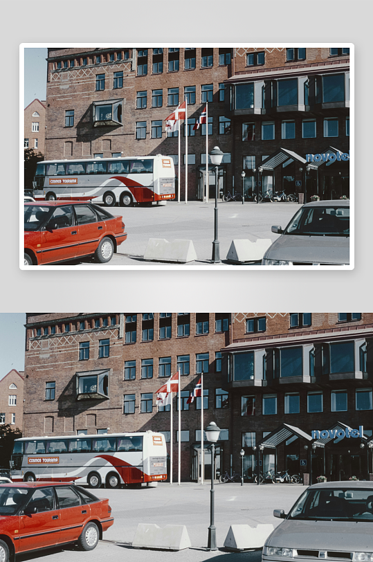 城市街景中的建筑与车辆-众图网