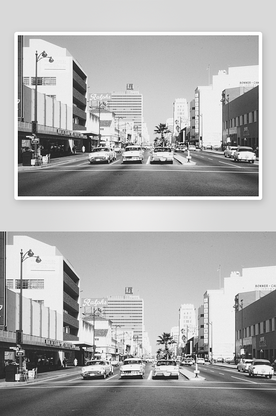 城市街道复古车流景象-众图网