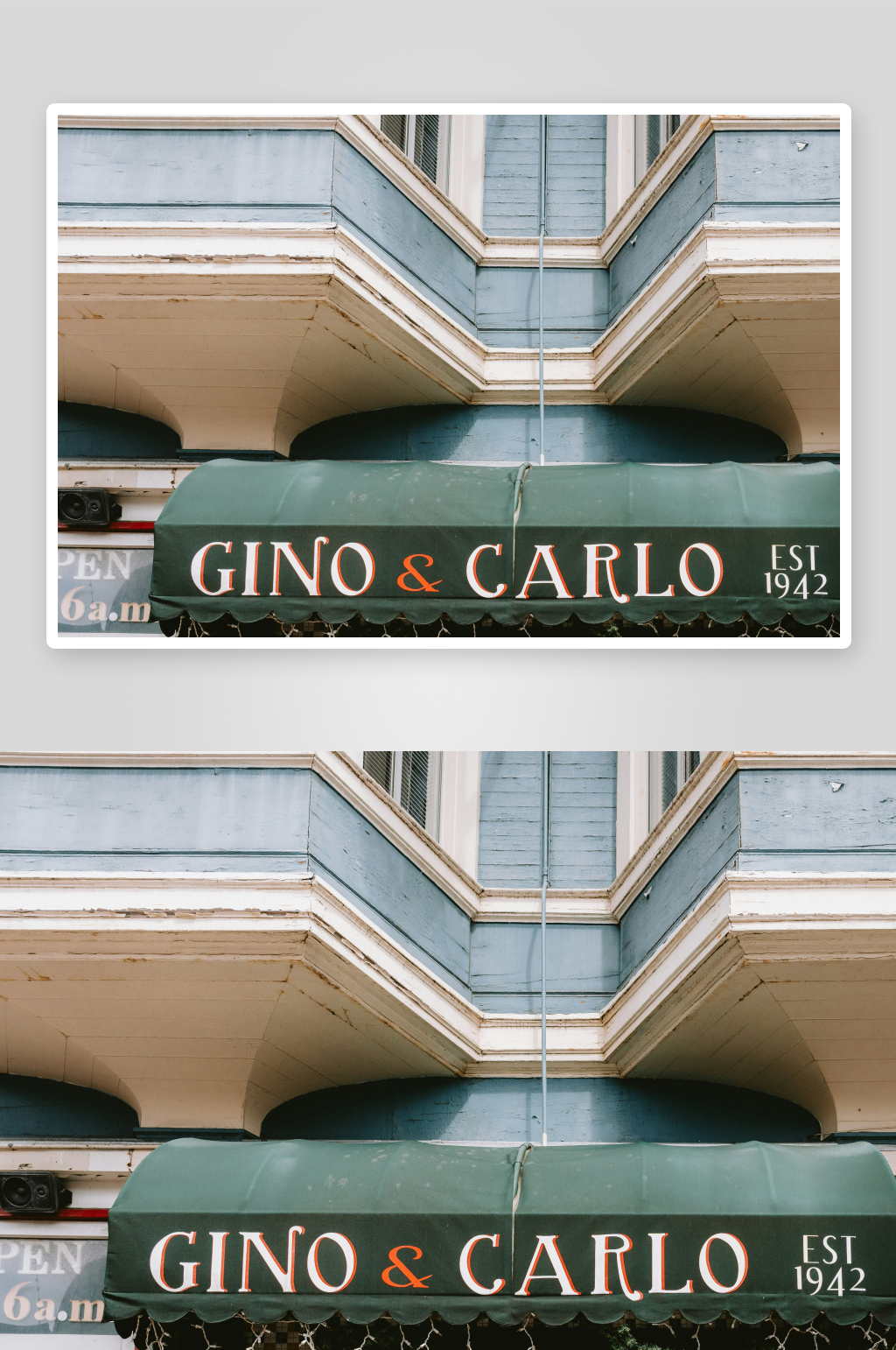 复古餐厅门头招牌特写素材