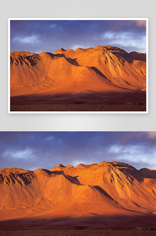 夕阳下的沙漠山脉-众图网