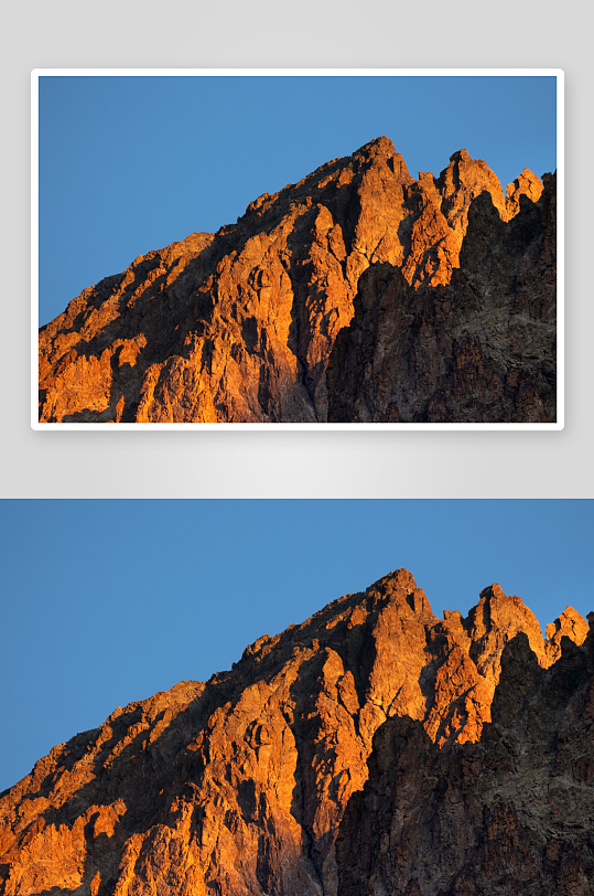 夕阳照耀下的山峰-众图网