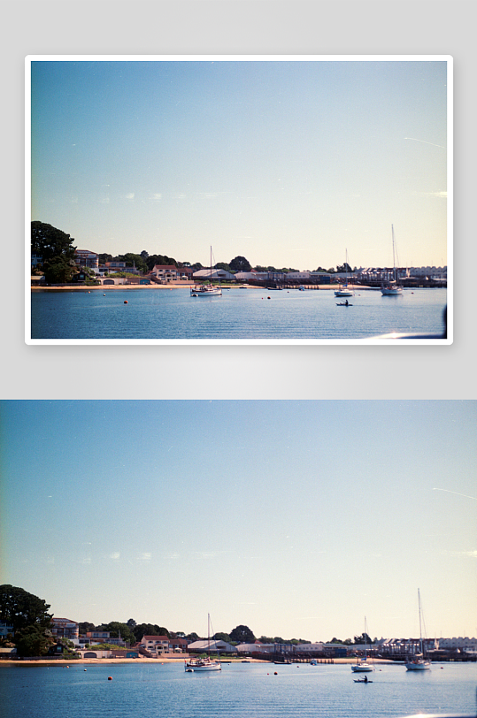 宁静港湾与停泊船只-众图网