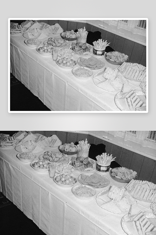 宴会餐桌上的食物摆设-众图网