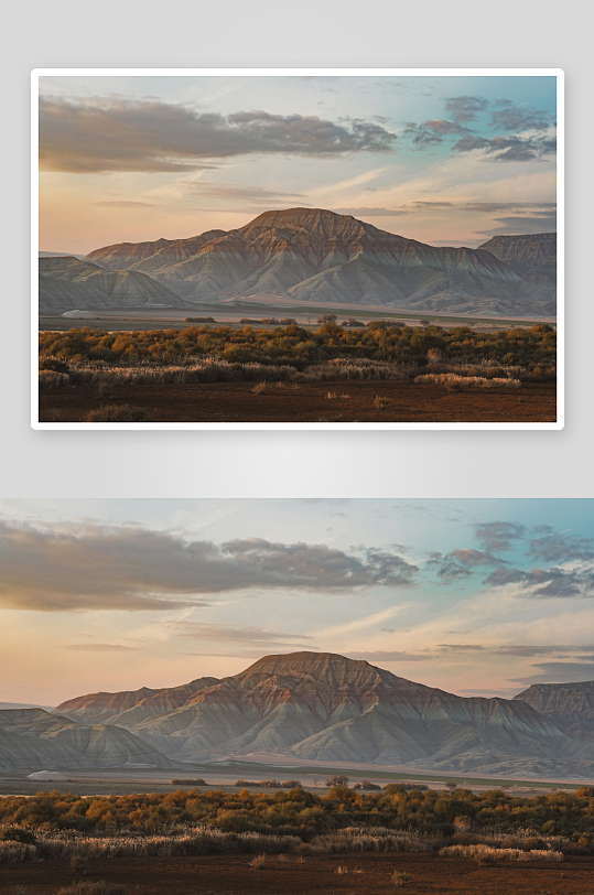 山地草原日落景观-众图网