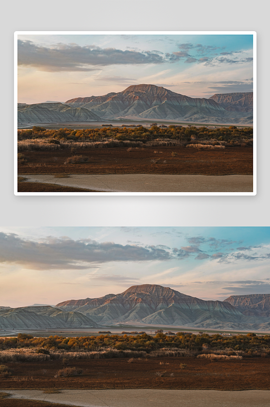 山地荒原日落景观-众图网