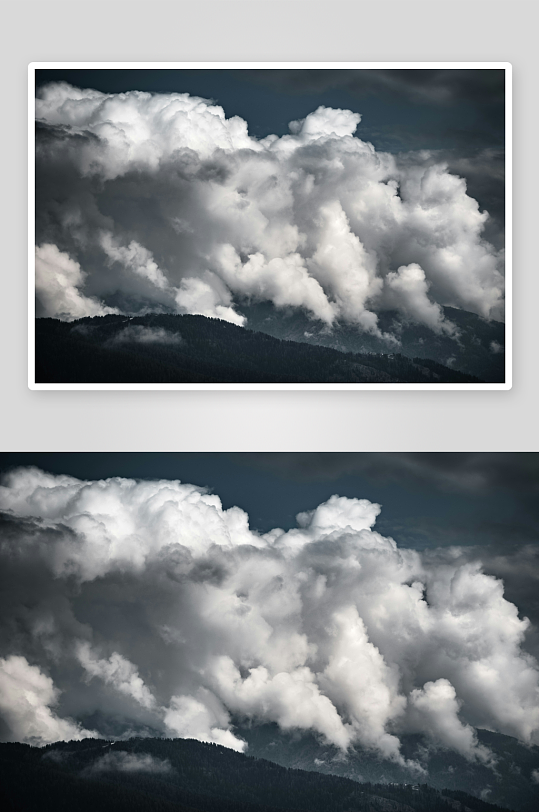 山峦之上厚重云层-众图网