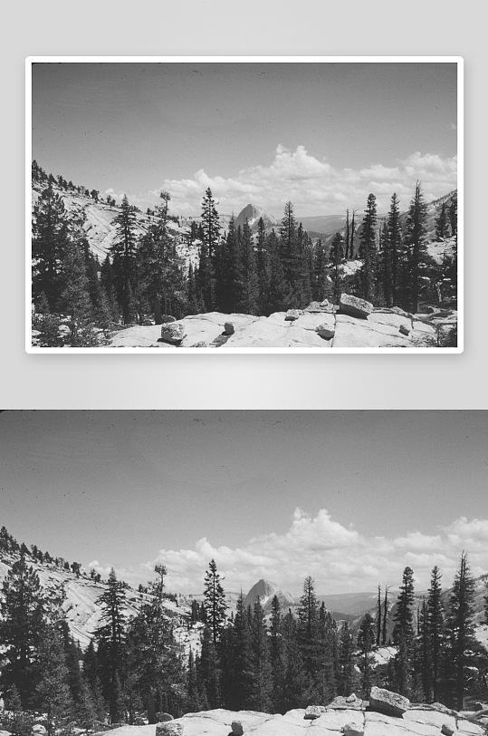 山林岩石景观黑白照-众图网