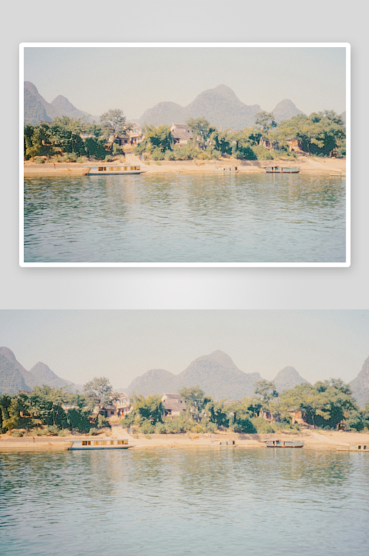 山水村落与江上船只-众图网