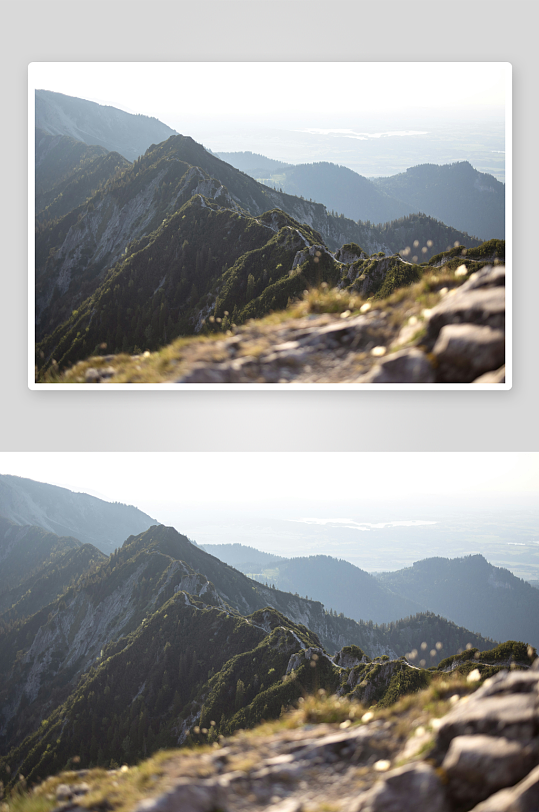 山脊远景与层叠山脉-众图网