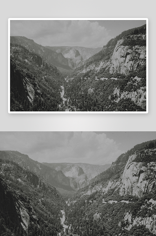 山谷森林与峭壁景观-众图网