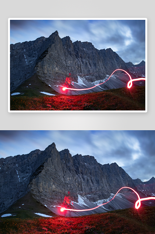 山间夜景光轨摄影-众图网