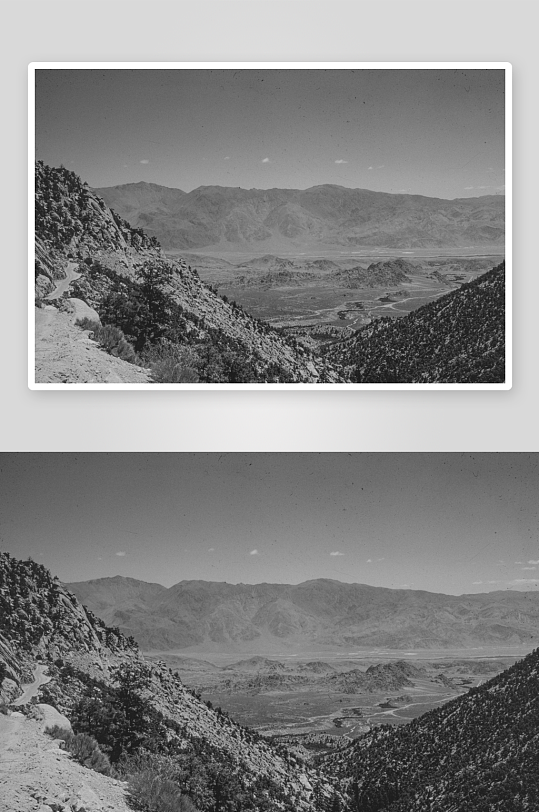 山间峡谷黑白风景-众图网