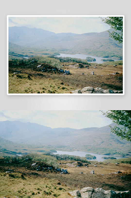 山间湖景与草地风光-众图网