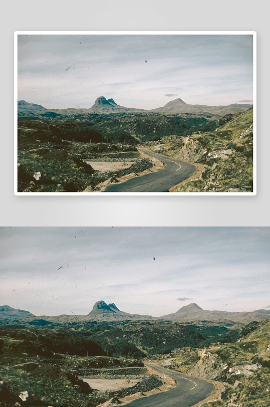 山间蜿蜒公路与远山景观-众图网