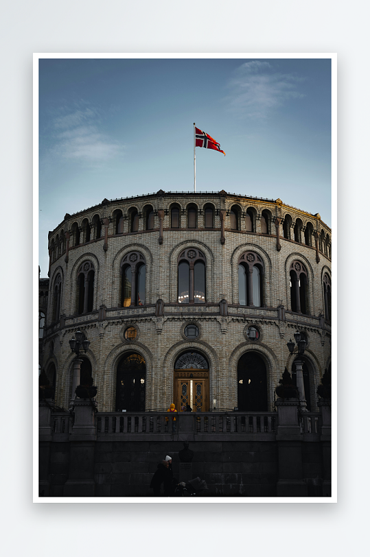 挪威议会大厦外观-众图网