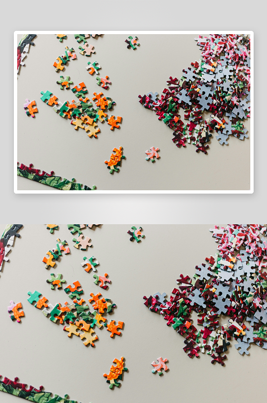 散落的彩色拼图碎片-众图网