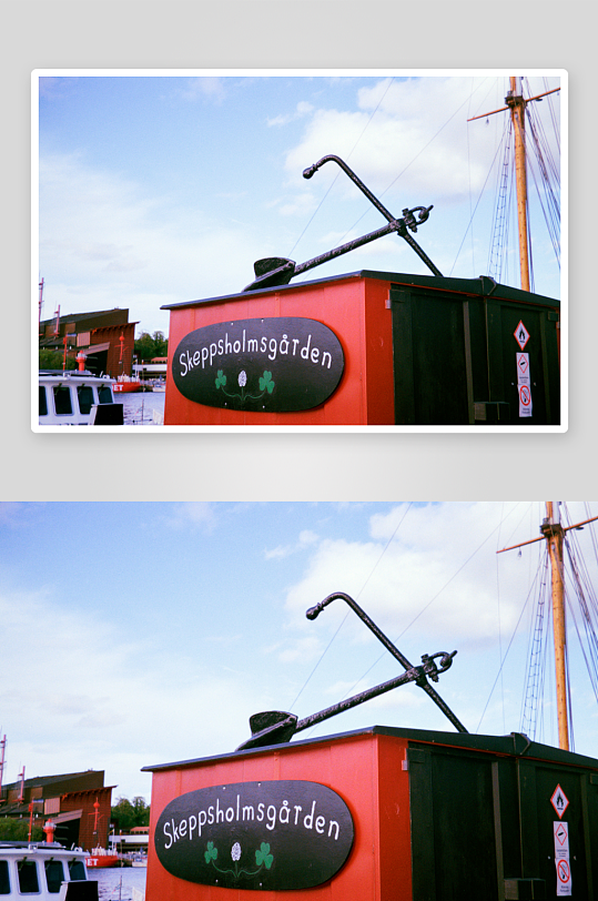 斯德哥尔摩船岛花园红色建筑-众图网