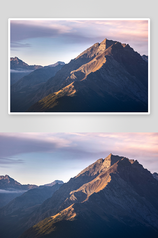 日出时分的山峰剪影-众图网