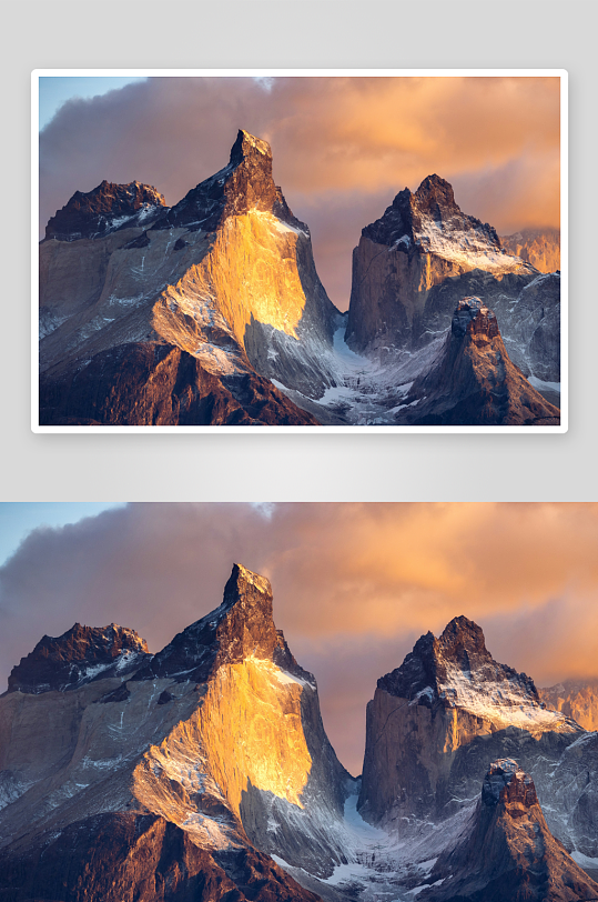 日出照亮雪山峰顶-众图网