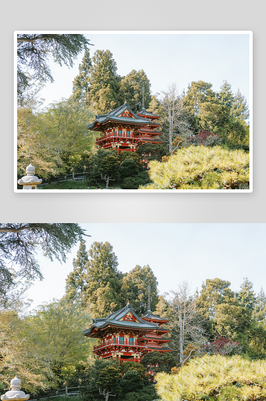 日式寺庙与园林景观-众图网