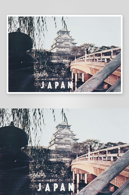 日本城堡与传统桥梁景观-众图网