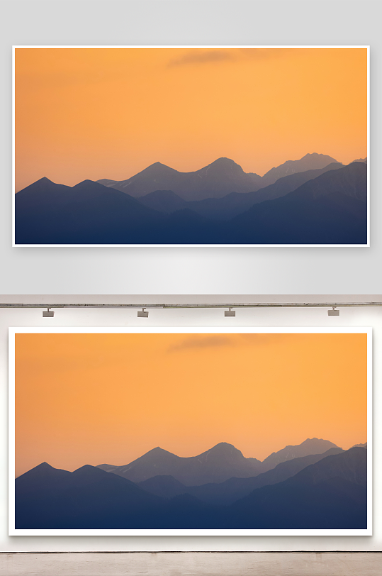 日落时分的层叠山脉-众图网