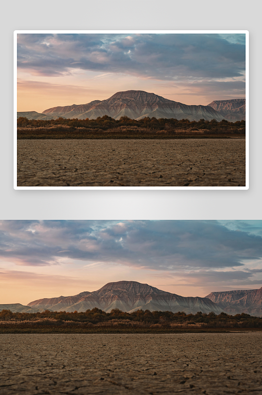 日落时分的山地荒原-众图网