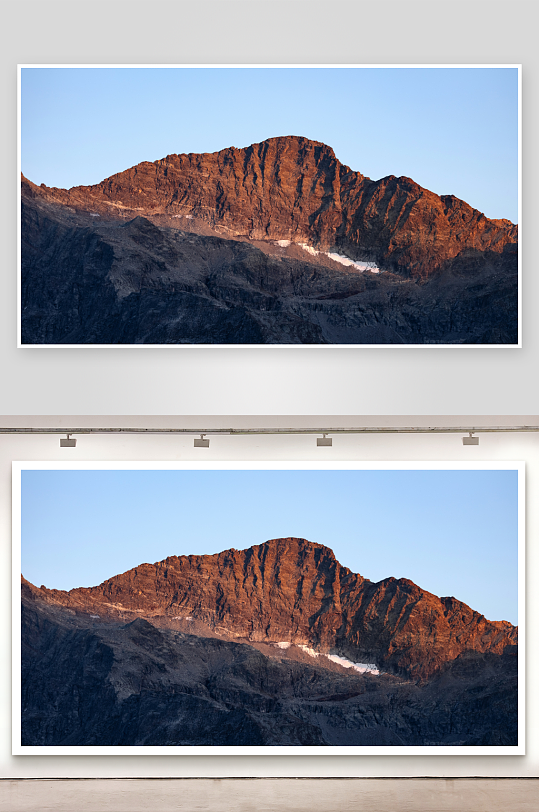 日落时分的山脉剪影-众图网