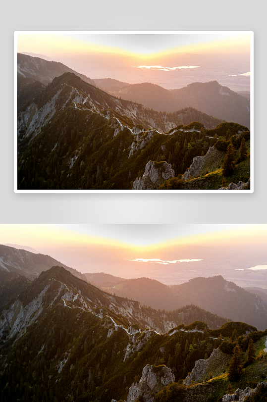 日落时分的山脉景观-众图网