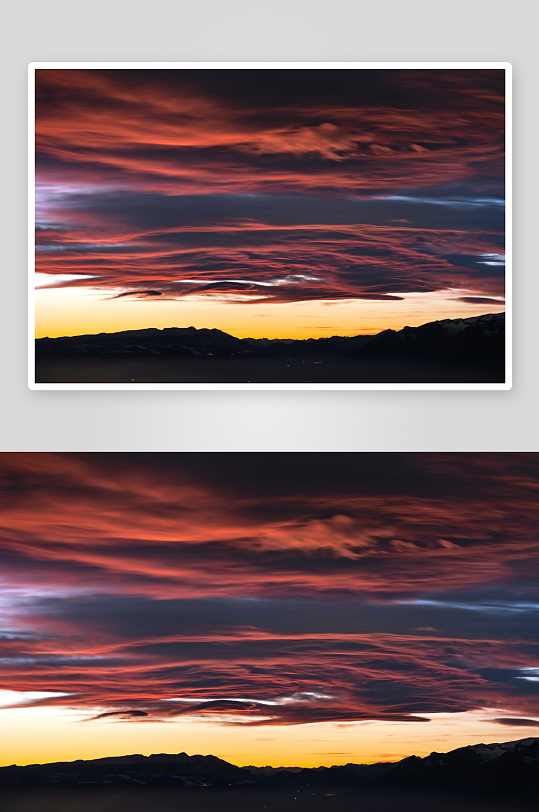 日落时分的绚丽云霞-众图网