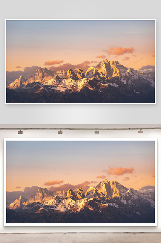 日落时分的雪山风光-众图网