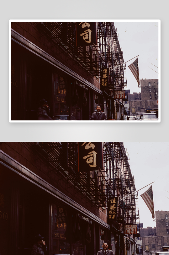 旧城区街景与行人-众图网