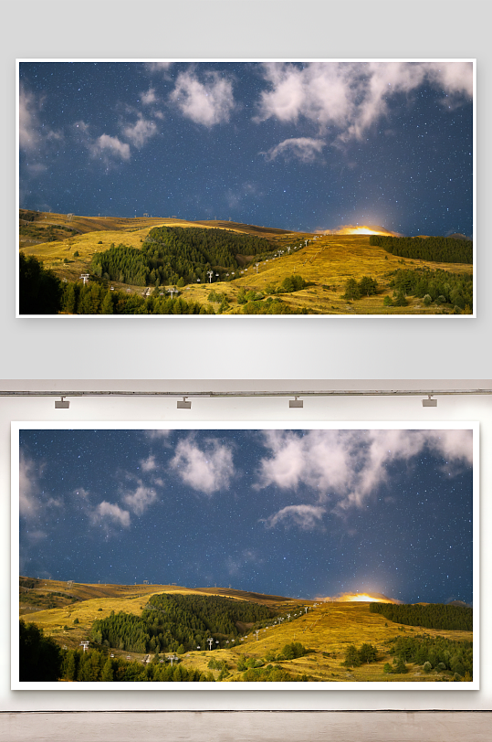 星空下的山地夜景-众图网