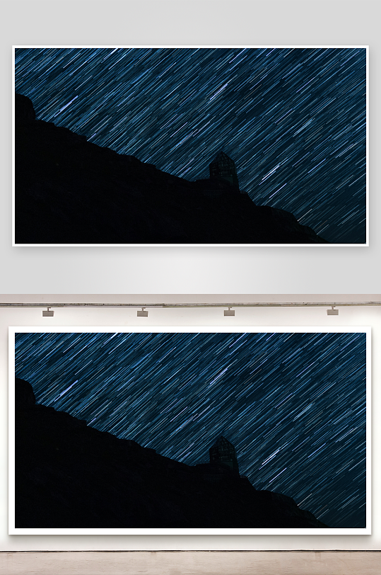 星空下的山峦剪影-众图网