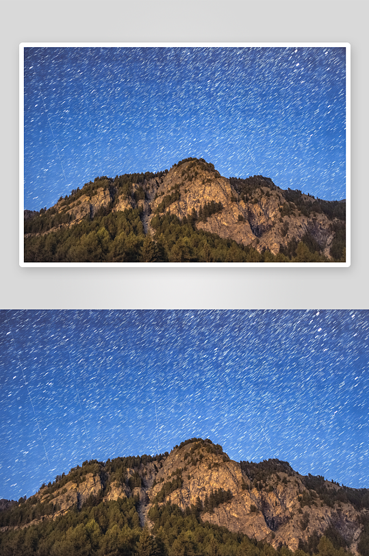 星空下的山峰夜景-众图网