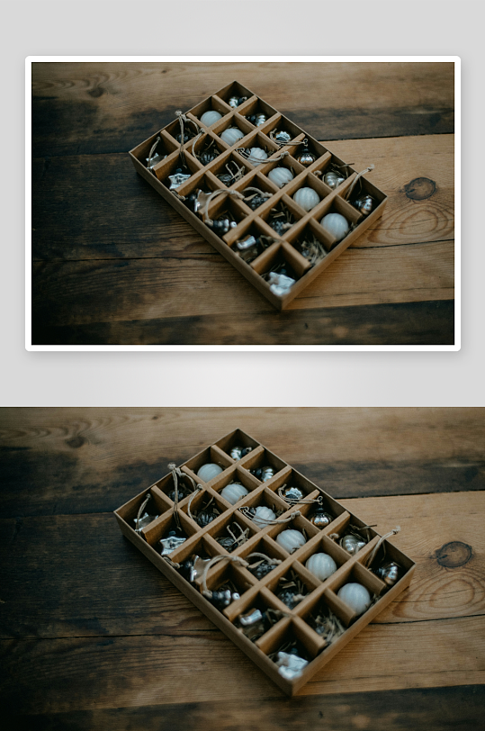 木质格子盒装节日装饰品-众图网