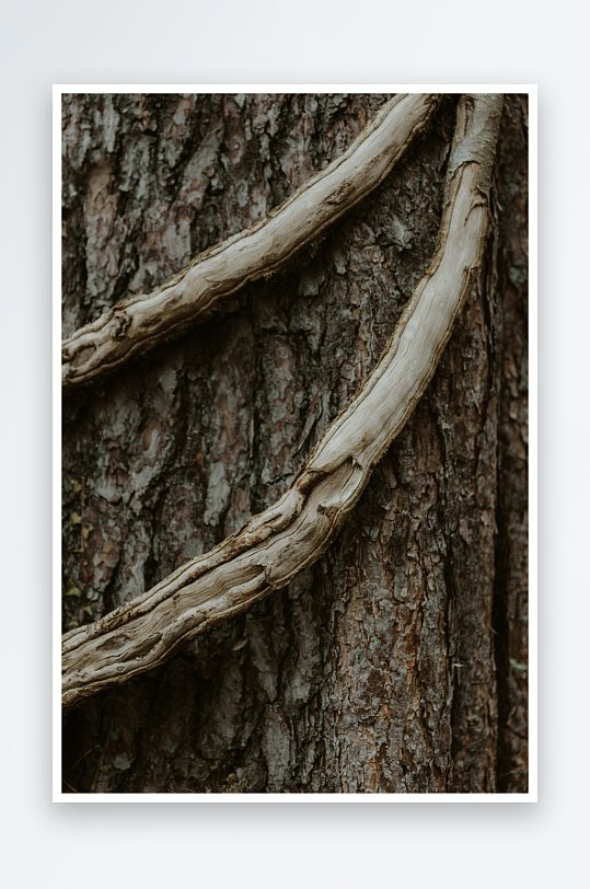 树干上的枯藤缠绕-众图网