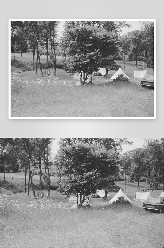 树林中的露营场景-众图网