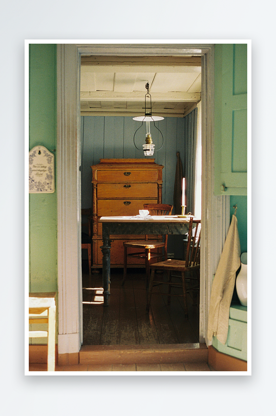 复古室内木制家具陈设-众图网