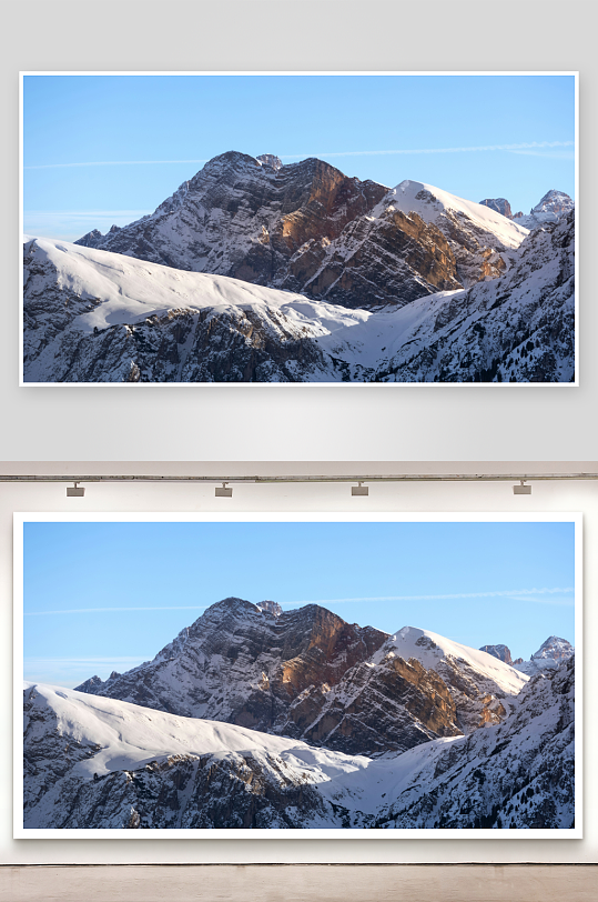 雪山峰峦日照景象-众图网