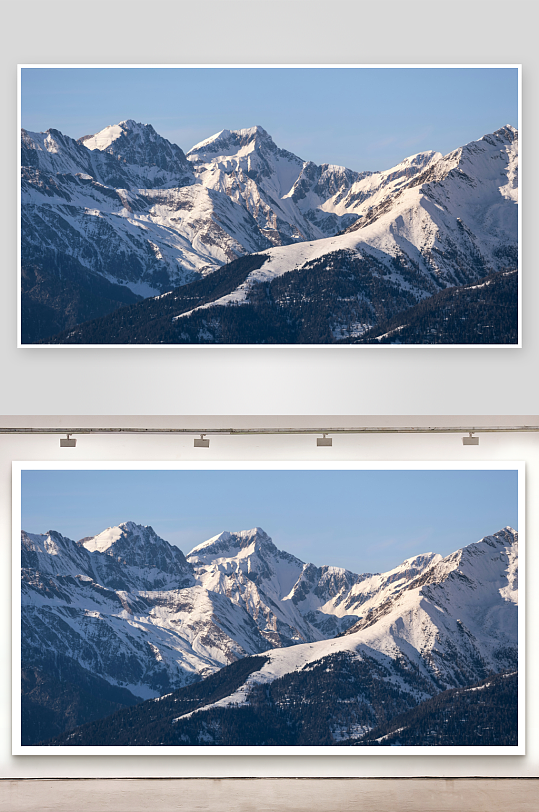 雪山峰峦连绵起伏-众图网