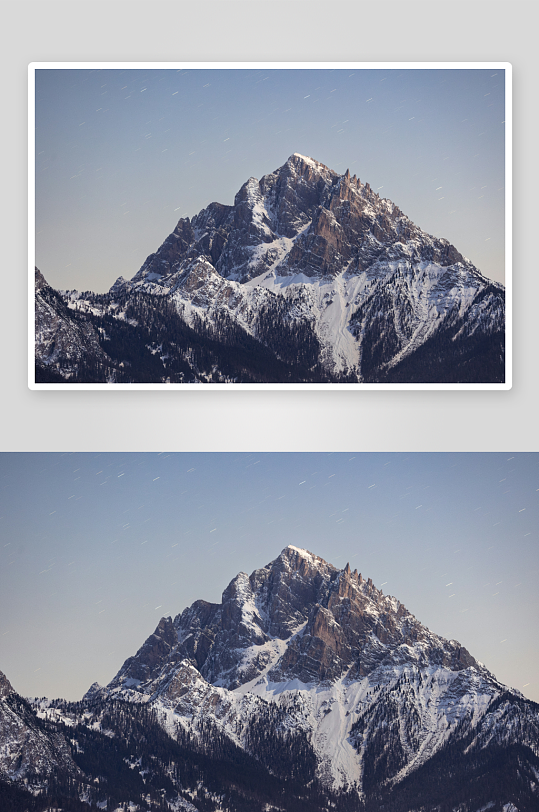 雪山峰顶俯瞰自然景观-众图网